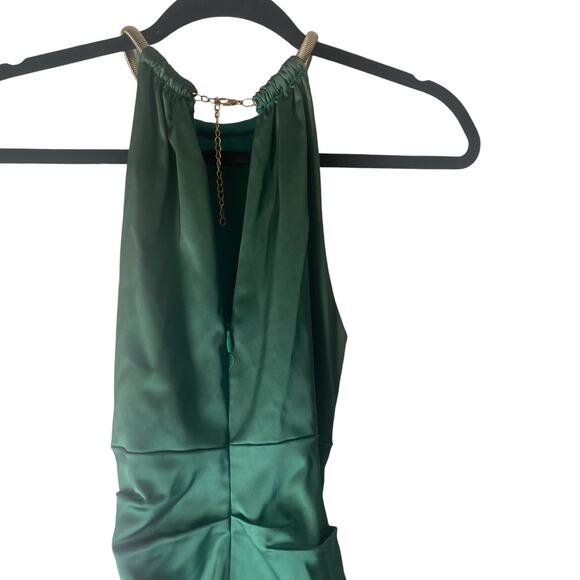 Cache Women's Size 2 XS Green Chain Neck Ruched Mermaid Formal Evening Dress - Picture 8 of 13
